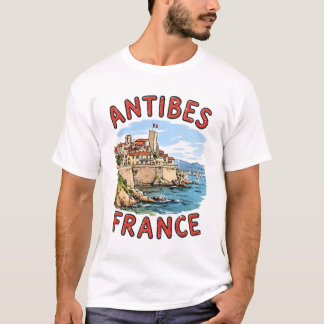 Antibes Frankreich Retro-Resort-Stadt T-Shirt