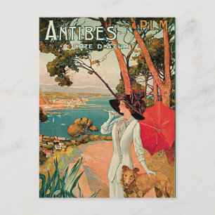 Antibes Frankreich Vintage Reise Werbung Postkarte