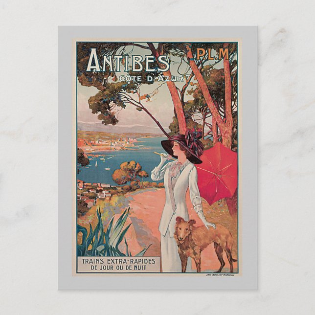 Antibes, Frankreich Vintage Reisewerbung Postkarte (Vorderseite)
