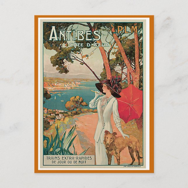 "Antibes, Frankreich" Vintage Travel Postkarte (Vorderseite)