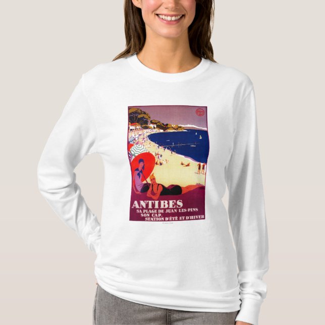 Antibes Vintag PosterEurope T-Shirt (Vorderseite)