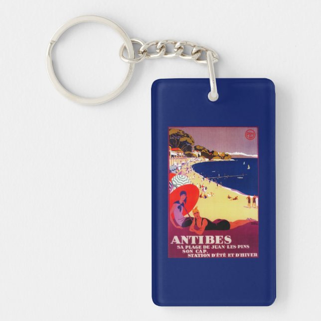 Antibes Vintages PosterEurope Schlüsselanhänger (Vorderseite)