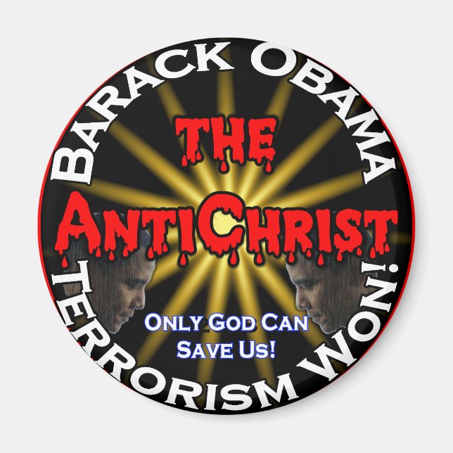 AntiChrist Obama Gott Magnet (Vorne)