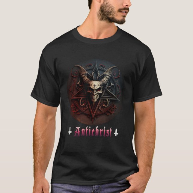 Antichrist Satan Pentagram Satanist Gothic Devil T-Shirt (Vorderseite)