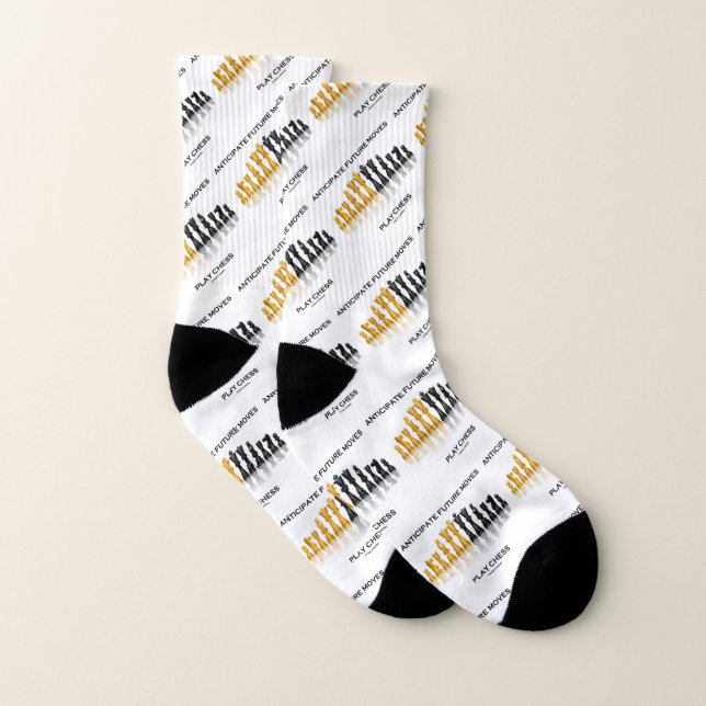 Anticipate Future Moves Play Chess Advice Humor Socken (Paar)