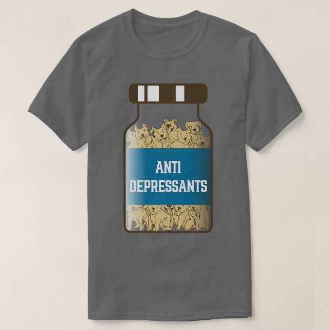 Antidepressants, Love Pitbull Smile, Dog Is Love P T-Shirt (Design vorne)