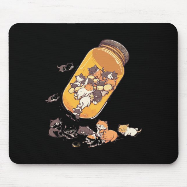 Antidepressiv Katzenpflaster - Flasche mit psychis Mousepad (Vorne)