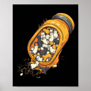 Antidepressiv Katzenpflegeflasche - Psychiatrische Poster