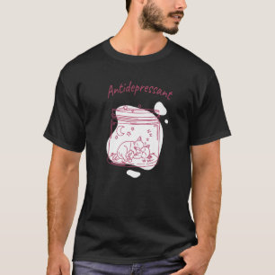 Antidepressivum-Katzen-Glas-Tee Für Süße Kätzchen T-Shirt