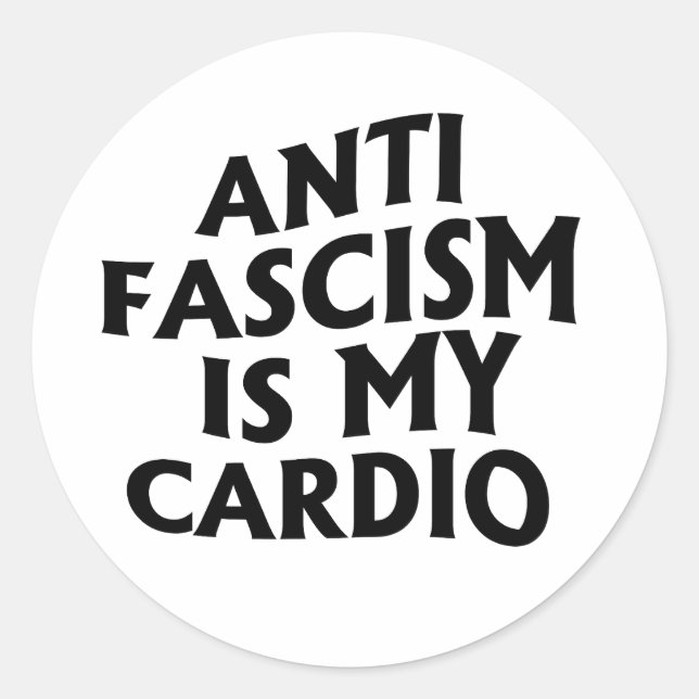 Antifaschismus ist mein Cardio Runder Aufkleber (Vorderseite)