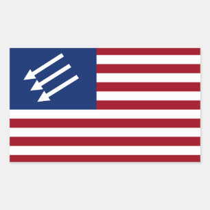 Antifaschistische amerikanische Flagge Rechteckiger Aufkleber