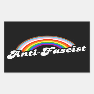Antifaschistischer Regenbogen Rechteckiger Aufkleber