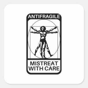 Antifragil - Fehler mit Vorsicht Quadratischer Aufkleber