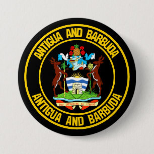 Antigua and Barbuda Round Emblem Button