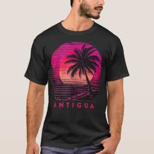 Antigua Barbuda Beach Palmen Sommer Sunset Vin T-Shirt
