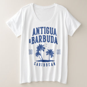 Antigua & Barbuda Karibische Palme Große Größe T-Shirt