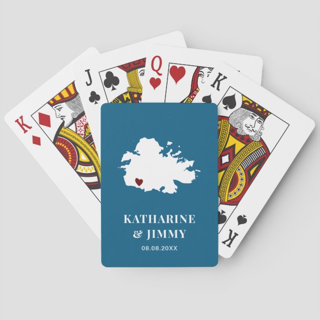 Antigua Gastgeschenk Hochzeit Deck Karten, Inselka Spielkarten (Rückseite)
