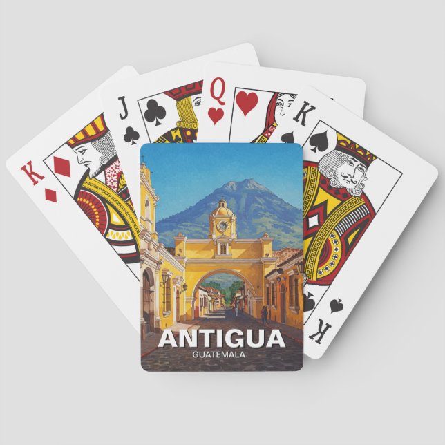 Antigua Guatemala Travel Spielkarten (Rückseite)