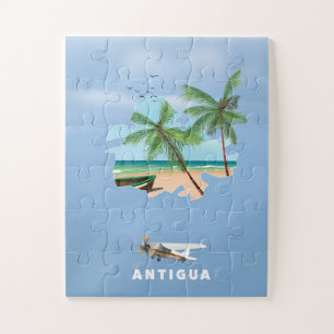 Antigua illustrierte Reisekarte Poster
