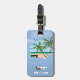 Antigua illustrierte Reisekarte Poster Gepäckanhänger