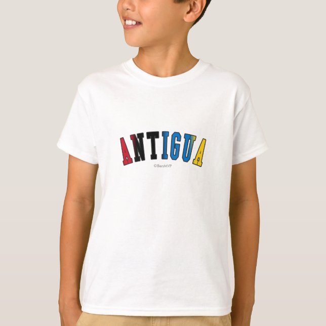 Antigua in den Staatsflaggefarben T-Shirt (Vorderseite)