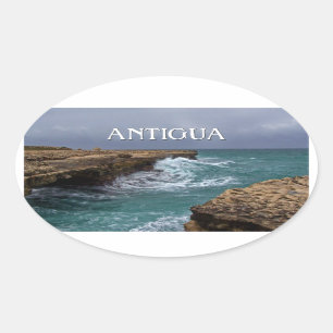 Antigua-Insel-Meerblick-Aufkleber Ovaler Aufkleber