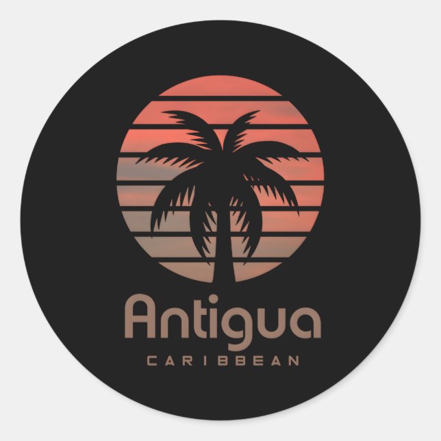 Antigua Karibik Runder Aufkleber (Vorderseite)