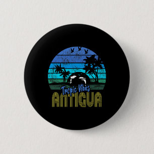 Antigua karibische Strandferien-Souvenir Button