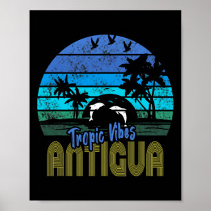 Antigua karibischer Strandurlaub Souvenir Poster