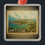 Antigua Karibisches Ornament<br><div class="desc">Ein cooler Vintager Stil Antigua Ornament mit einer wunderschönen Insel tropischen Szene.</div>