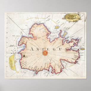 Antigua-Karte 1721 Poster