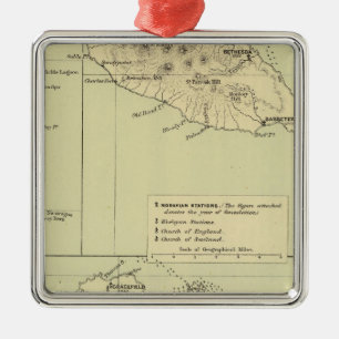 Antigua Lithographische Karte Ornament Aus Metall