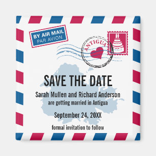 Antigua-Luftpost, die Save the Date Wedding ist Magnet