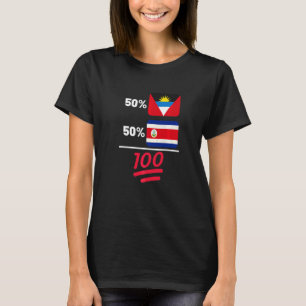 Antigua Plus Costa Rica-Mix Flaggen-Erbe T-Shirt