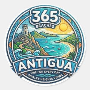 ANTIGUA RUNDER AUFKLEBER
