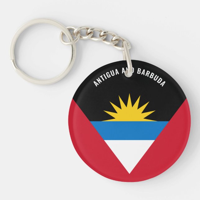Antigua und Barbuda Flag Charming Patriotic Schlüsselanhänger (Vorderseite)