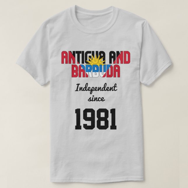 Antigua und Barbuda Flag Independence Celebration T-Shirt (Design vorne)