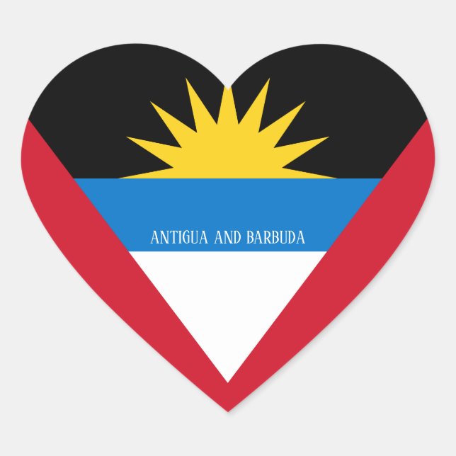 Antigua und Barbuda Flag Splendid Patriotic Herz-Aufkleber (Vorderseite)