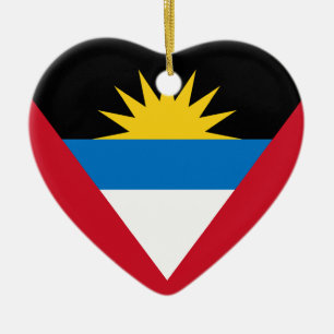 Antigua und Barbuda-Flaggen-Herz-Verzierung Keramikornament