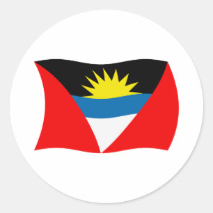 Antigua und Barbuda-Flaggensticker Runder Aufkleber