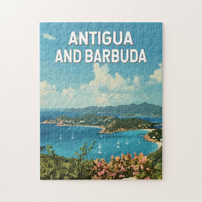 Antigua und Barbuda Illustration Art Retro (Vertikal)