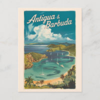 Antigua und Barbuda Painterly Travel Art Vintag