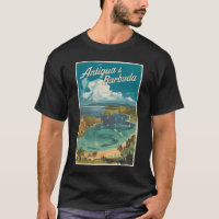 Antigua und Barbuda Painterly Travel Art Vintag