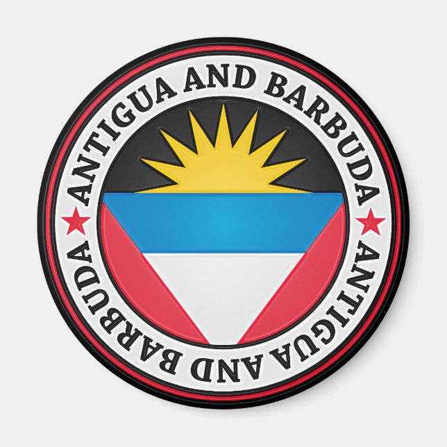 Antigua und Barbuda-RundEmblem Magnet (Vorne)