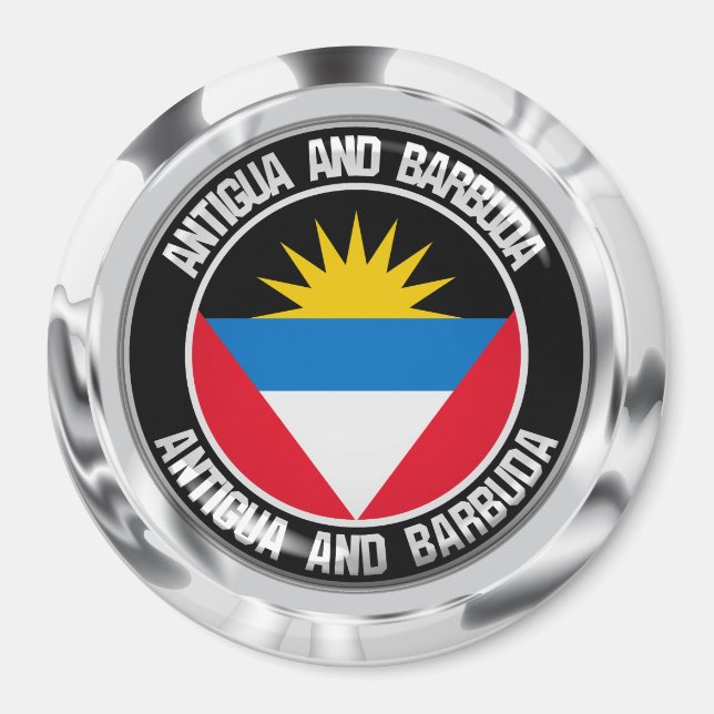 Antigua und Barbuda RundEmblem Magnet (Vorne)