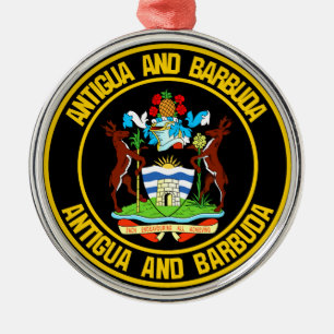 Antigua und Barbuda RundEmblem Ornament Aus Metall