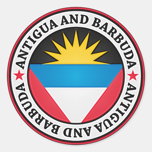 Antigua und Barbuda-RundEmblem Runder Aufkleber (Vorderseite)