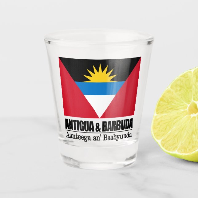 Antigua und Barbuda Schnapsglas (Vorderseite)