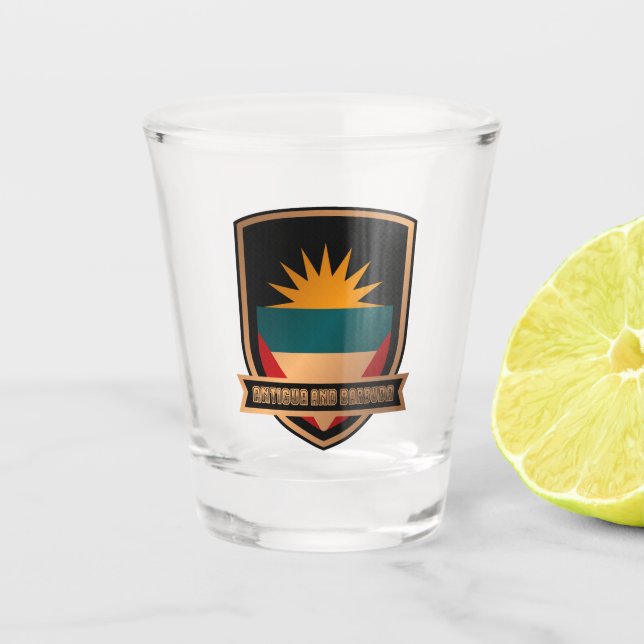 Antigua und Barbuda Schnapsglas (Vorderseite)
