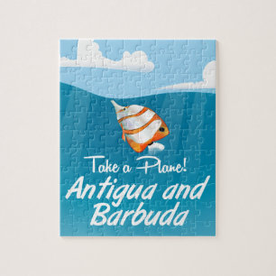 Antigua und Barbuda Urlaubsreiseplakat Cartoon.